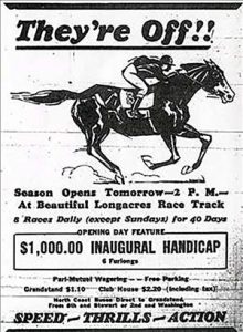 Longacres Racetrack Vintage Illustrated Poster